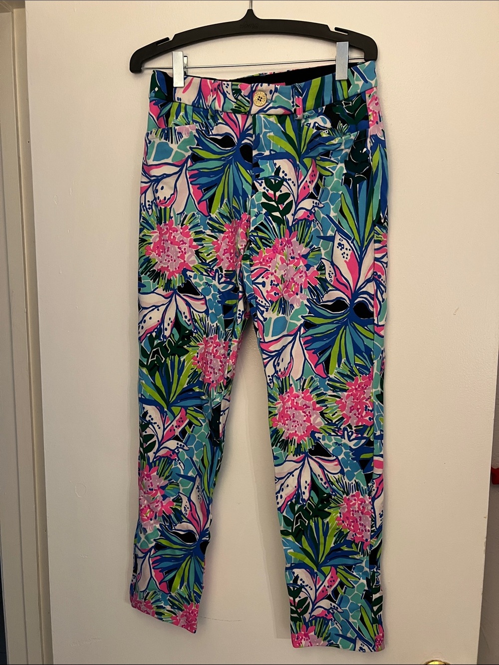 WORN ONCE!! Lilly Pulitzer Tropical Floral Ankle Pants - Pink, Blue & Green